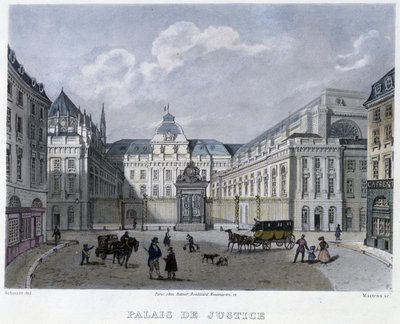 Palais de Justice - in "Paris en 1832" door Martens door Frederic Martens