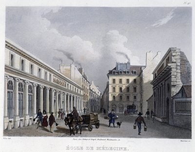 School of Medicine - in "Paris en 1832" door Martens door Frederic Martens