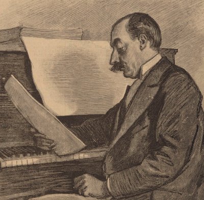 Portret van pianist en componist André Messager 1853-1929, 1891 door Frederic Regamey
