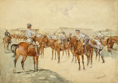 Een Oproep tot de Wapens door Frederic Remington