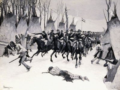 Slag bij Washita door Frederic Remington