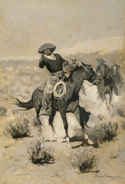 Dagen op de Prairie (Handen Omhoog) ca. 1902 door Frederic Remington