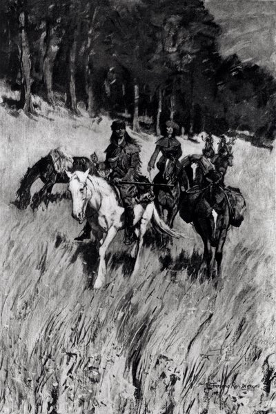 Vroege pioniers op de Blue Ridge, gegraveerd door F. H. Wellington, uit 