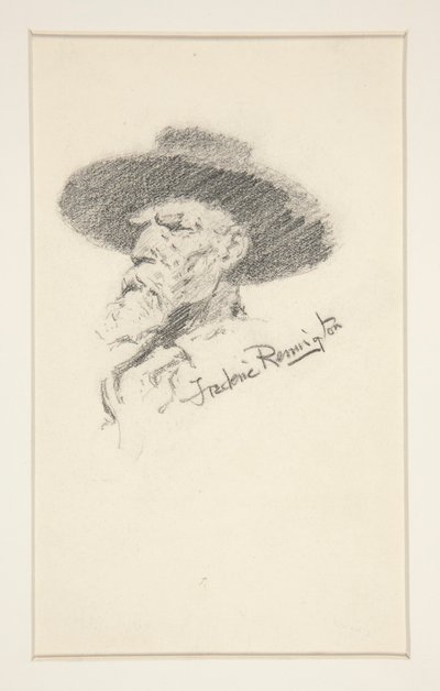 Hoofd van een man door Frederic Remington