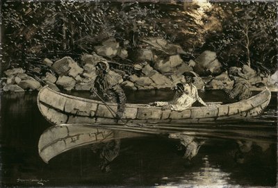 Peddelen met de gewonde Britse officier door Frederic Remington