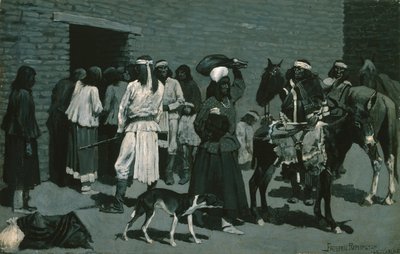 Pueblo Indiaans Dorp door Frederic Remington