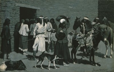 Indiaans dorp door Frederic Remington