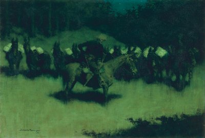 Paniek in een Pak Trein, 1908 door Frederic Remington