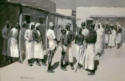 Slavenmarkt door Frederic Remington