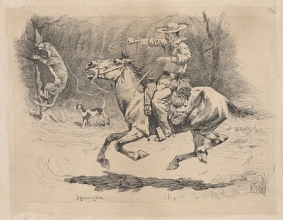 Zijn Paard Aansporen in Achtervolging door Frederic Remington