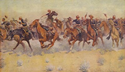 De Aanval, uit Colliers Weekly, pub. 1906 door Frederic Remington