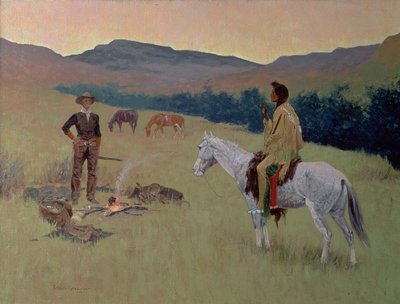 Het Gesprek, of Dubieuze Gezelschap door Frederic Remington