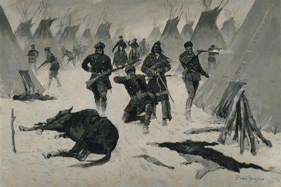 De nederlaag van Begeesterd Paard door Frederic Remington