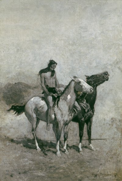 De vuurvreter slingerde zijn slachtoffer over zijn pony, c.1900 door Frederic Remington