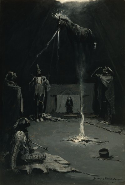 Het Vertrek van het Medicijnpaard door Frederic Remington