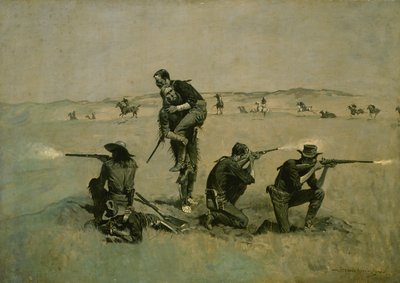 De laatste stand (vijfentwintig tegen één) ca. 1896 door Frederic Remington