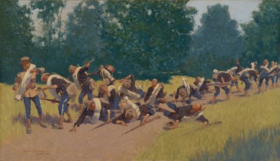De Schreeuw van Shrapnel op San Juan Hill door Frederic Remington
