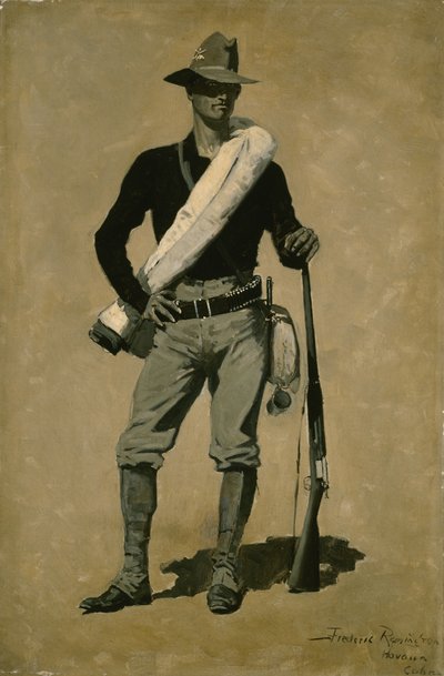 Amerikaanse soldaat, Spaans-Amerikaanse oorlog (een eersteklas vechtman) 1899 door Frederic Remington