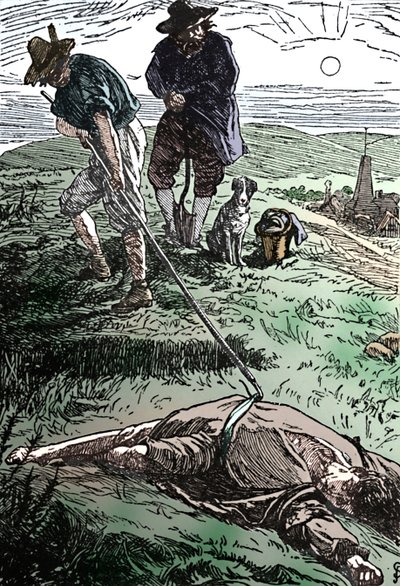 Illustratie uit Geschiedenis van de Pest Defoe, 1862, 1923 door Frederic Shields