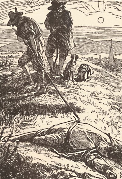 Illustratie uit Geschiedenis van de Pest Defoe door Frederic Shields