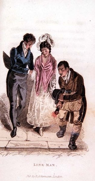 De linkman uit Ackermanns World in Miniature, 1820s door Frederic Shoberl