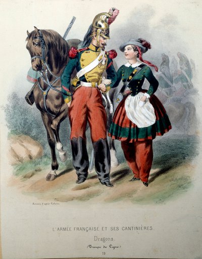 Het Franse Leger en zijn Cantinieres: Een Draak en een Cantiniere door Frederic Sorrieu