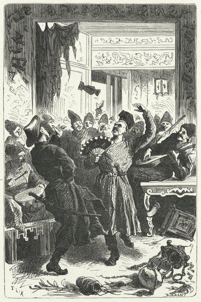 Een feest vieren in Mongools China door Frederic Theodore (after) Lix