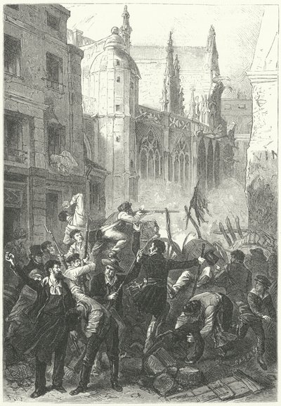 Junidagenopstand, Revolutie van 1848, Parijs (gravure) door Frederic Theodore (after) Lix