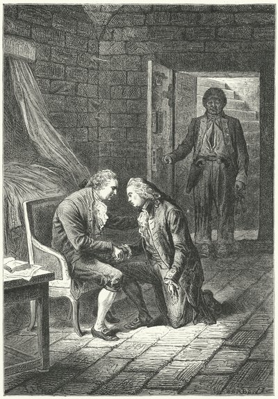 Lodewijk XVI van Frankrijk ontvangt het nieuws van zijn veroordeling voor verraad van zijn advocaat, Malesherbes door Frederic Theodore (after) Lix