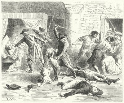 Bloedbad van de Fransen in Verona door Frederic Theodore (after) Lix