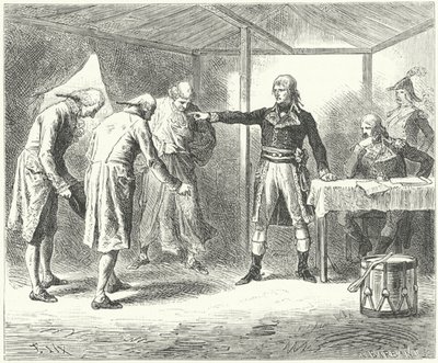 Napoleon ontslaat de Venetiaanse delegatie na de slachtingen van de Fransen in Venetië en Verona door Frederic Theodore (after) Lix