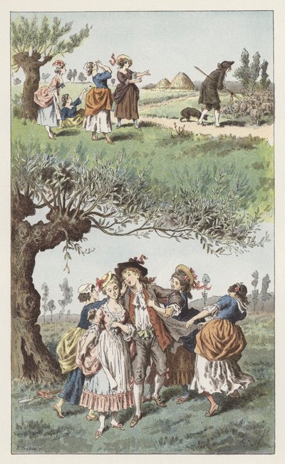 Nous etions trois filles door Frederic Theodore (after) Lix