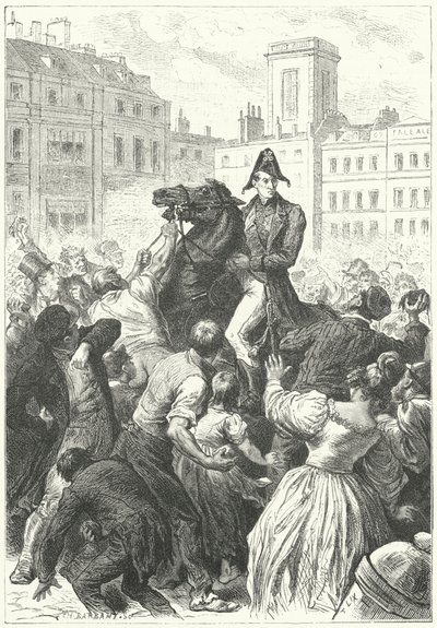 De Hertog van Wellington verstrikt in een rel door Frederic Theodore (after) Lix