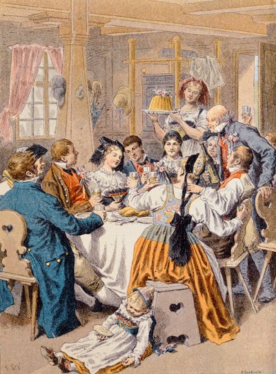 Viering van een verloving in de Elzas, 1901 door Frederic Theodore Lix