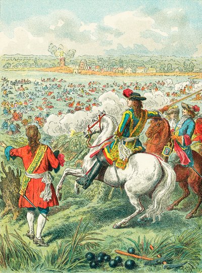Koning Lodewijk XIV steekt de Rijn over door Frederic Theodore Lix