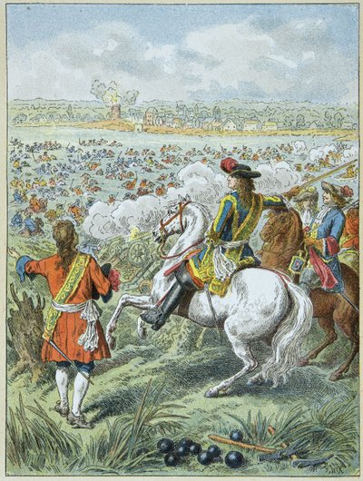 Oversteek van de Rijn door de legers van koning Lodewijk XIV door Frederic Theodore Lix