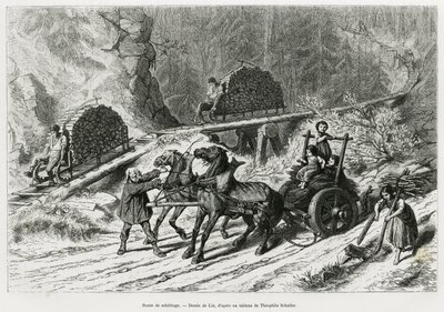Schlittageweg door Frederic Theodore Lix