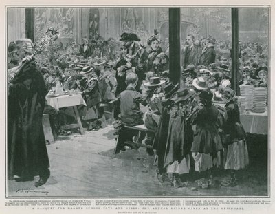 Een banket voor jongens en meisjes van de Ragged School door Frederic de Haenen