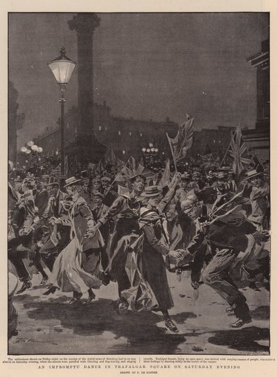 Een Impromptu Dans in Trafalgar Square op Zaterdagavond door Frederic de Haenen