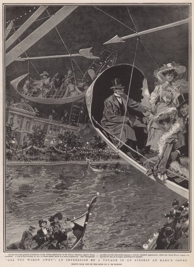 Een indruk van een reis in een luchtschip bij Earl