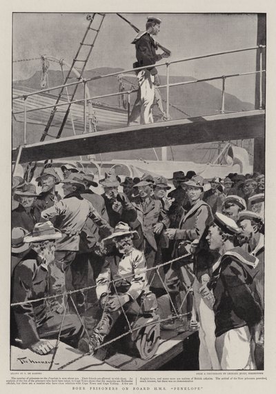 Boer gevangenen aan boord van H.M.S. Penelope door Frederic de Haenen