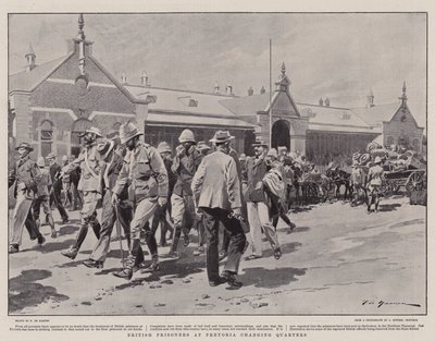 Britse gevangenen in Pretoria wisselen van kwartier door Frederic de Haenen