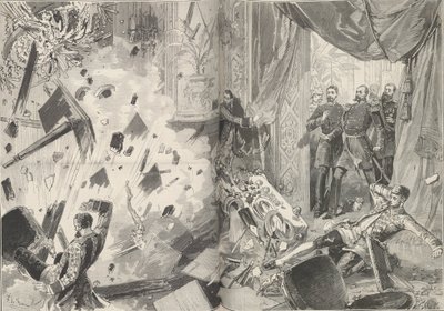 Keizer Alexander II na de explosie, avond van 17 februari 1880 door Frederic de Haenen
