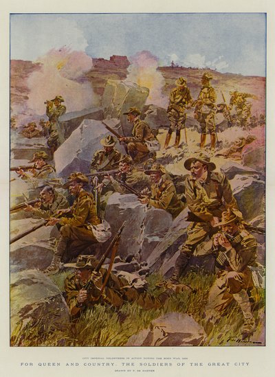 Voor Koningin en Vaderland, de Soldaten van de Grote Stad door Frederic de Haenen