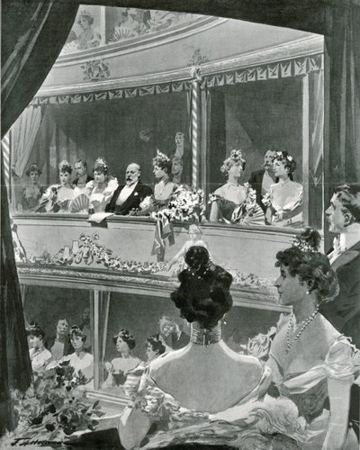 Koning Edward VII en familie in Covent Garden door Frederic de Haenen