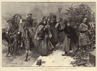 Oudejaarsavond in Rusland, cadeaus kopen op straat door Frederic de Haenen