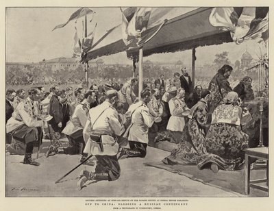Op naar China, een Russische eenheid zegenen door Frederic de Haenen