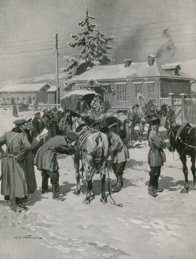 Poststation in de Oeral door Frederic de Haenen