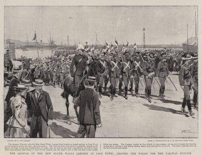 De aankomst van de New South Wales Lancers in Kaapstad, vertrek van de kade naar het treinstation door Frederic de Haenen
