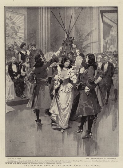 Het Carnavalbal in het Paleis, Malta, de Minuet door Frederic de Haenen